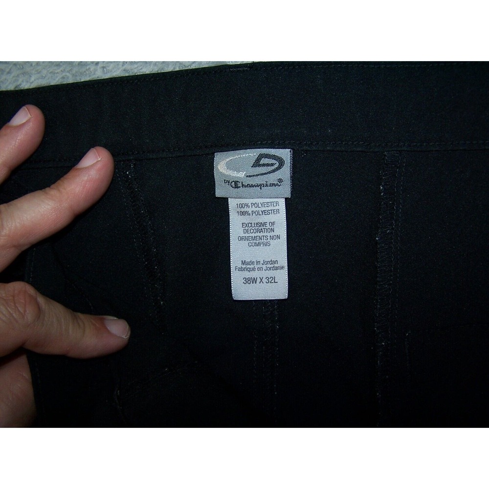 Champion Track Pants Men's 37X30 (Tag 38X32) Black Athleisure Drawstring Pockets - Picture 7 of 13